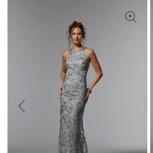 MGNY Madeline Gardner halter high neck gown NWT